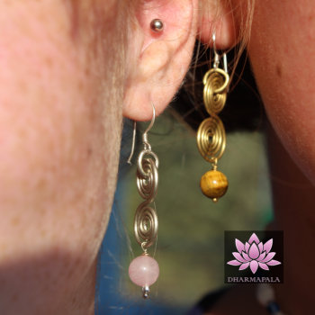 Tigerauge Ohrring ~ Goldene Ananta ~